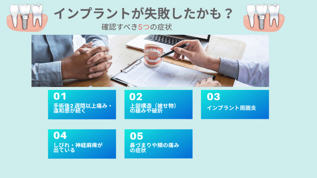 インプラントのやり直しが必要な5つの症状と再治療の流れのサムネ