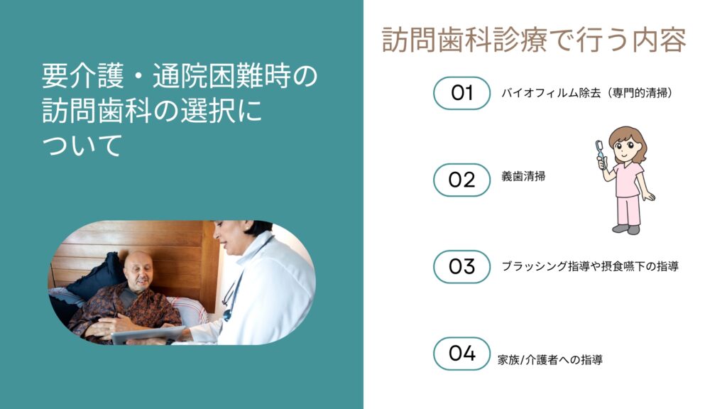 要介護・通院困難時の訪問歯科の選択についてのサムネイル