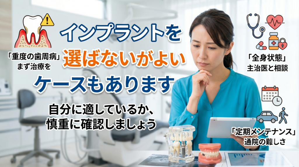 インプラントを選ばない方がよいケースもありますのサムネイル画像