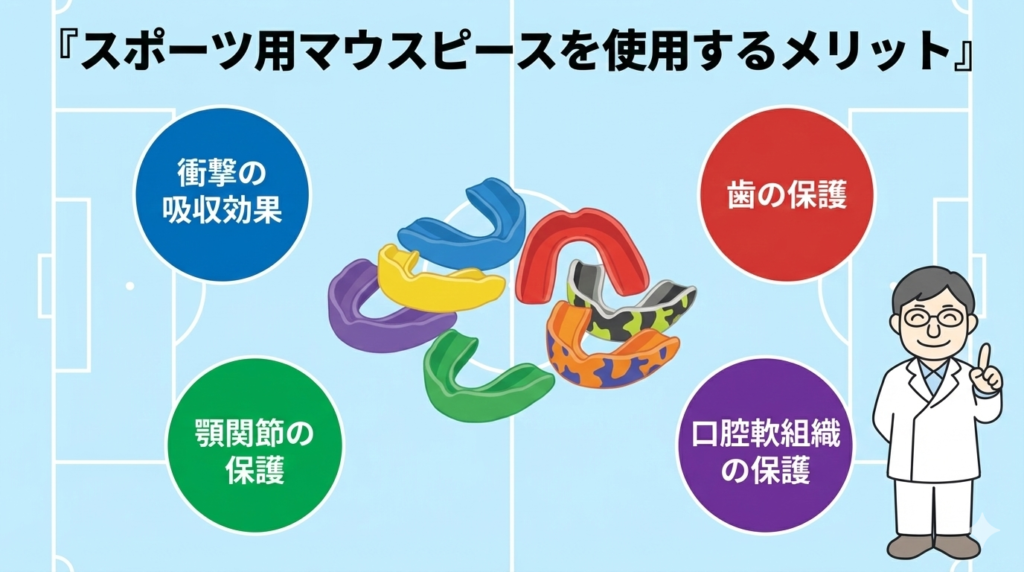 スポーツ用マウスピースを使用するメリットの画像