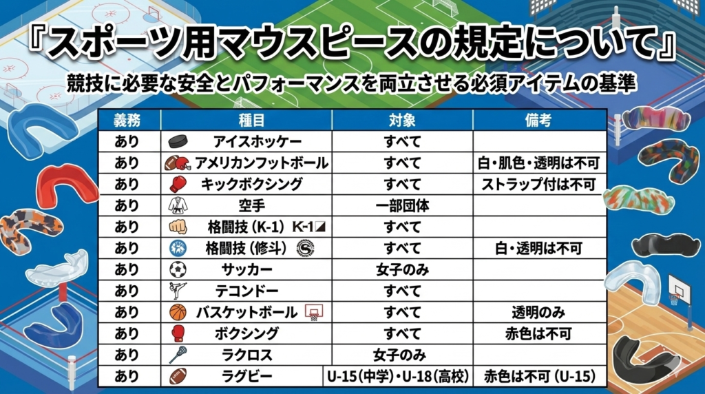 スポーツ用マウスピースの規定についてのサムネイル画像
